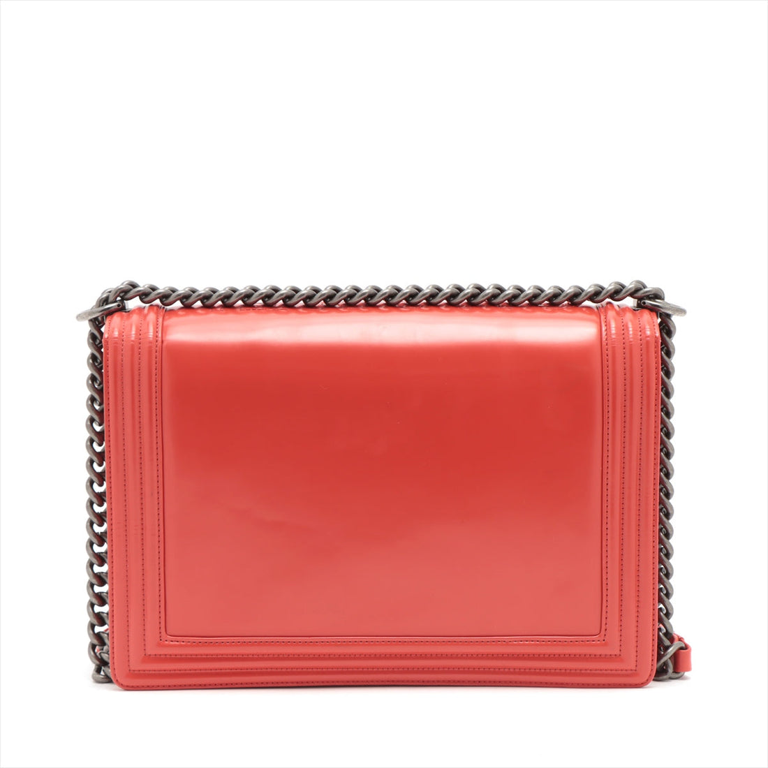 Top Quality Chanel Boy Top Quality Chanel Leather Chain Shoulder Bag Red Silver Gold