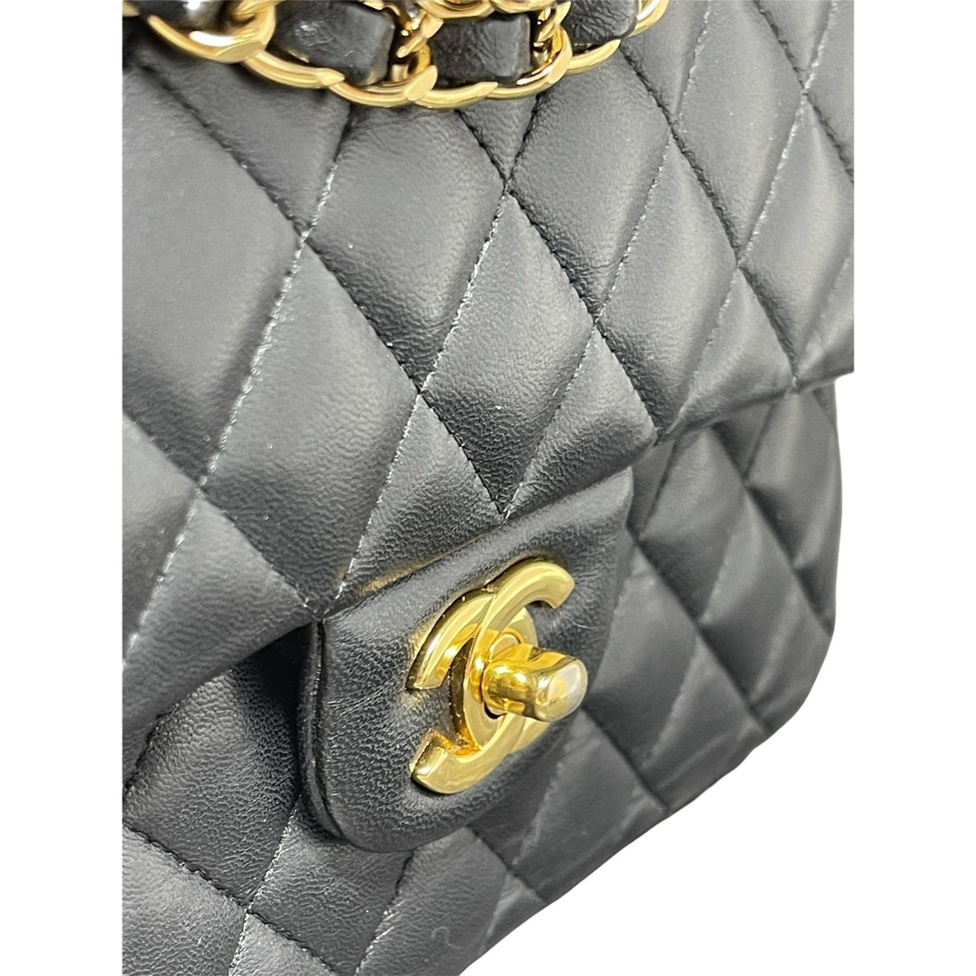 Chanel Chanel Classic Double New Bag Quilted Lambskin Small - Black