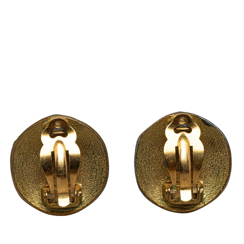 Chanel  Coco Round Earrings Gold Black   Chanel