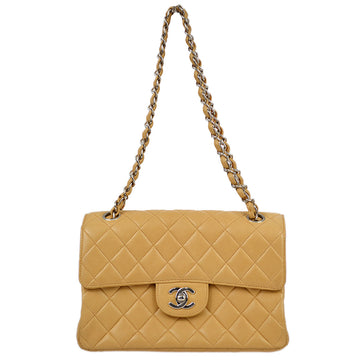 Chanel Beige Lambskin Double Sided Classic Flap Shoulder Bag