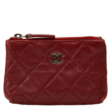 Chanel Matrases Cocono mark Coin Cases Wine Red  Leather  CHANEL