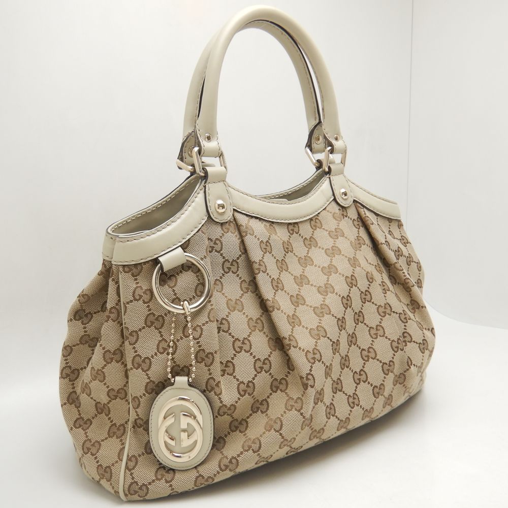 Gucci Sukey Tote Bag GG Canvas Beige