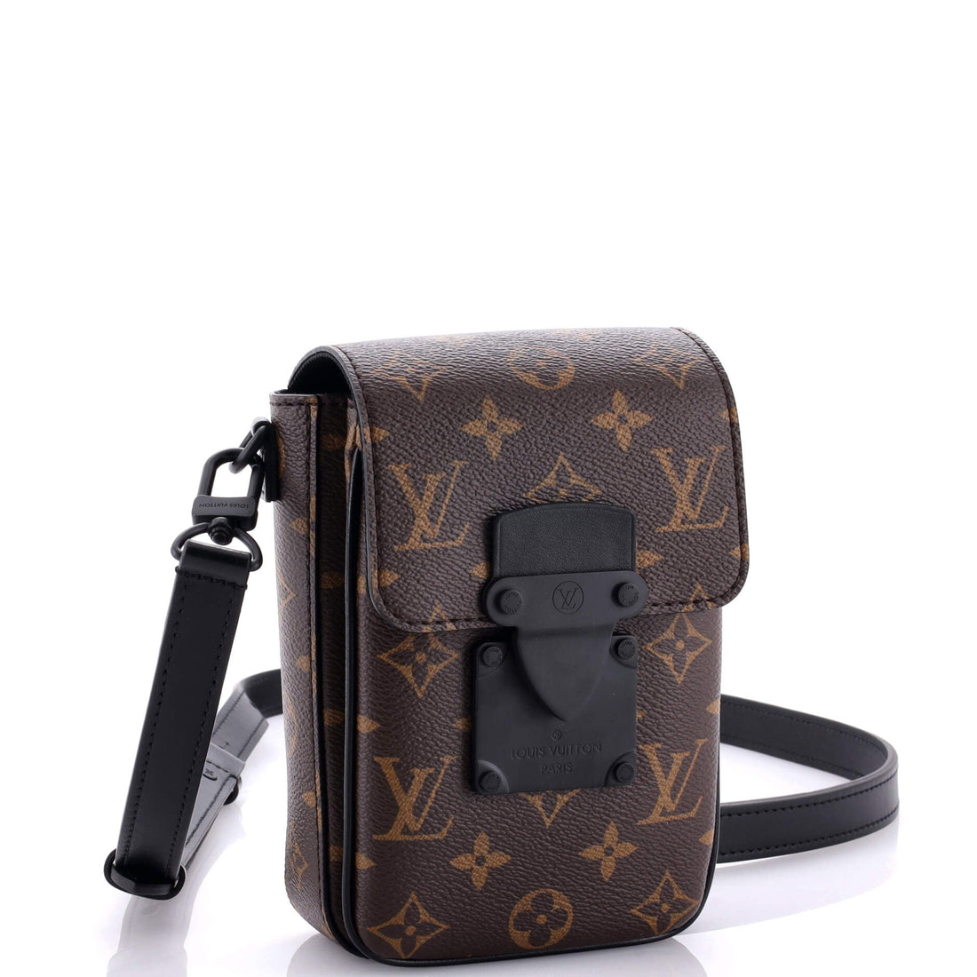 S Lock Vertical Wearable Wallet Macassar Monogram Canvas