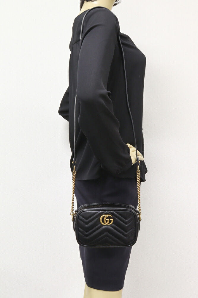 Gucci GG Marmont Quilted Mini Bag Black