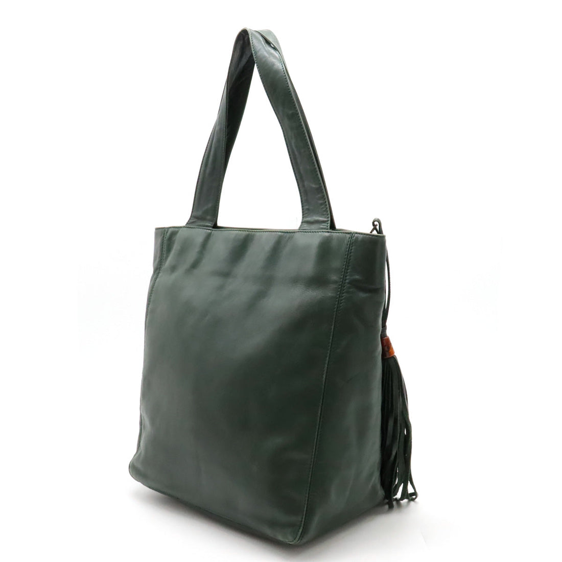 Chanel  Chanel COCOno mark TASELL FRINGE Tote BAG Semi-sder leather dark green