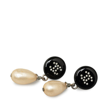 Chanel Coco Swing Pearl Pierce Black Pearl Metal Line Stone  Chanel