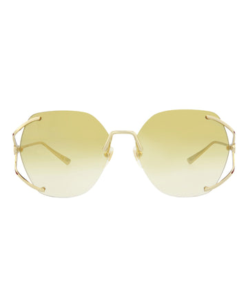 Square-Frame Metal Sunglasses