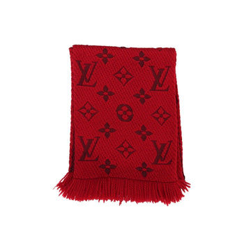 Louis-Vuitton Logomania Silk Wool Scarf Red