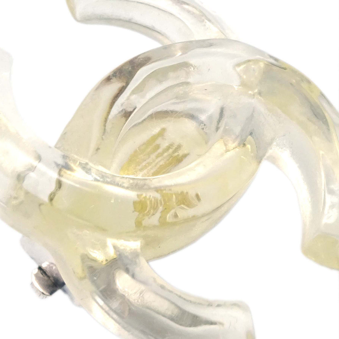 Chanel CC Earrings Clip-On Clear 02P