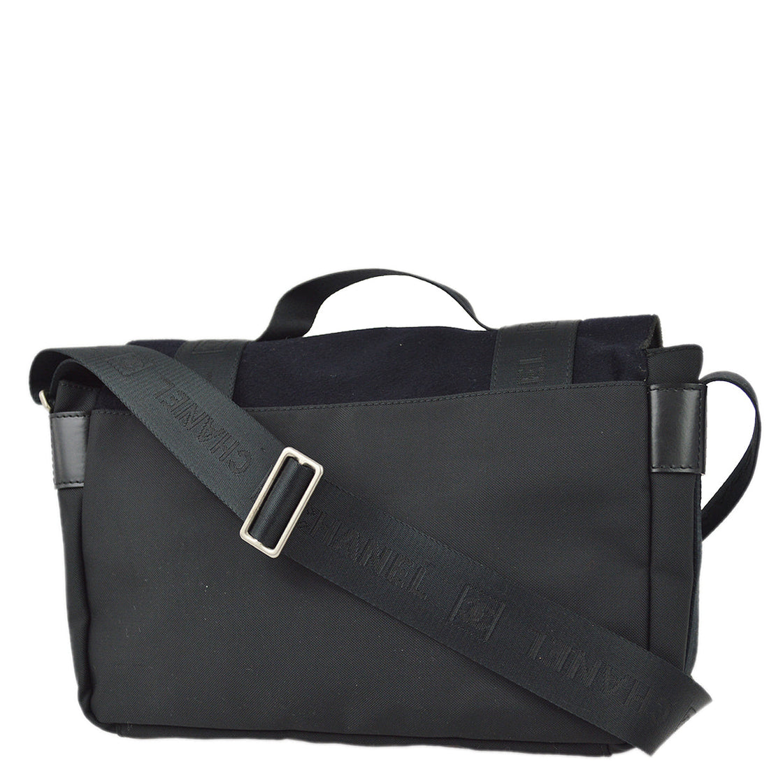Chanel Black Felt Sport Line Messenger Shoulder Bag