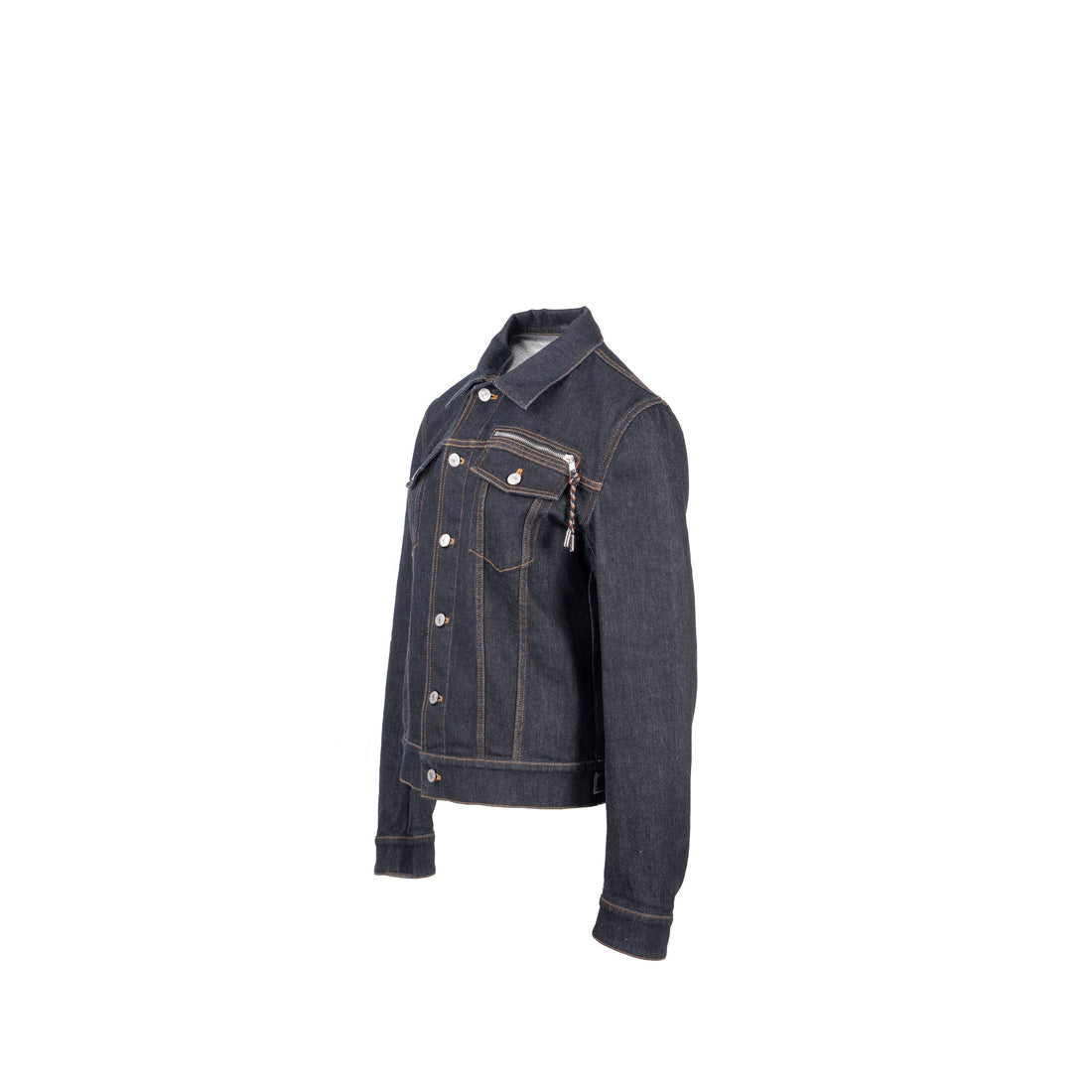 Top quality Dior HOMME Size 50 Rope Zipper Pull Pocketed Jacket Cotton Dark Indigo Blue Denim