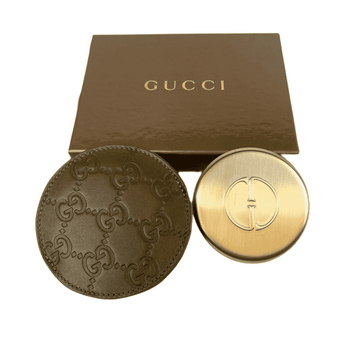 Gucci Women's Guccissima Leather Compact Mirror with Pouch
