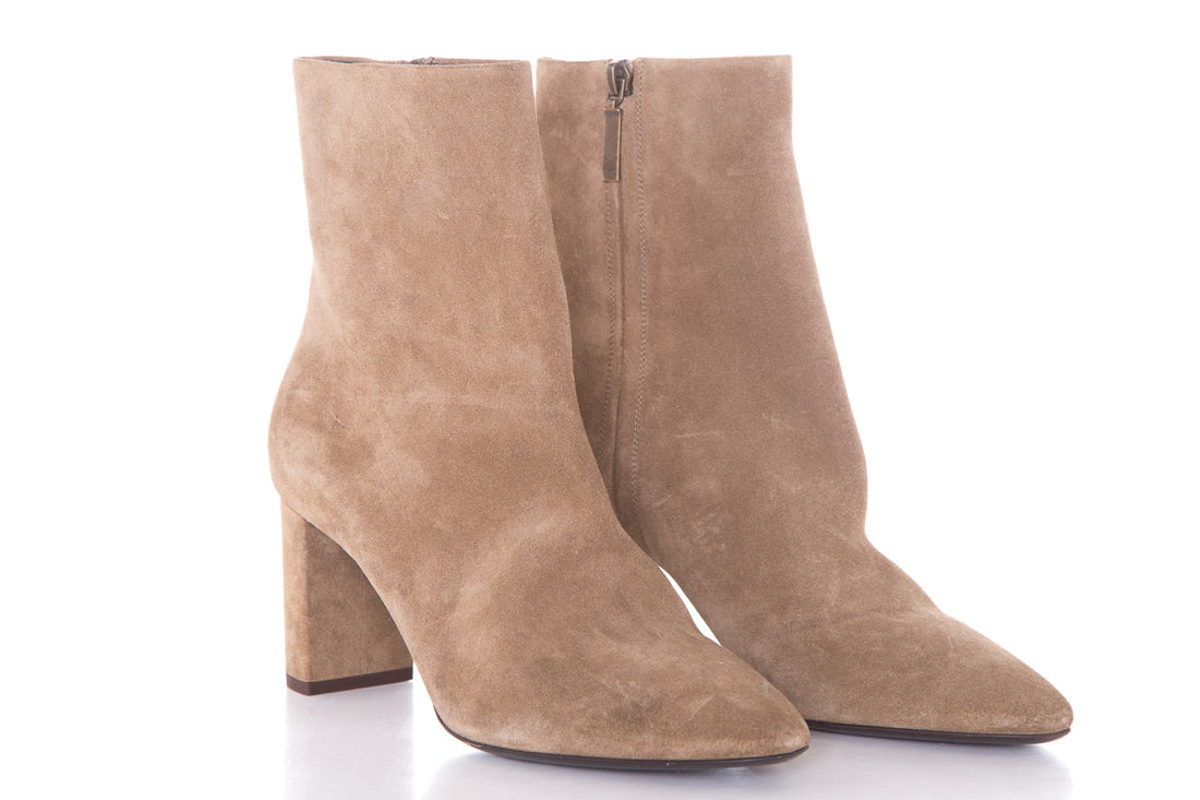 Saint Laurent Suede Taupe Booties SZ 40