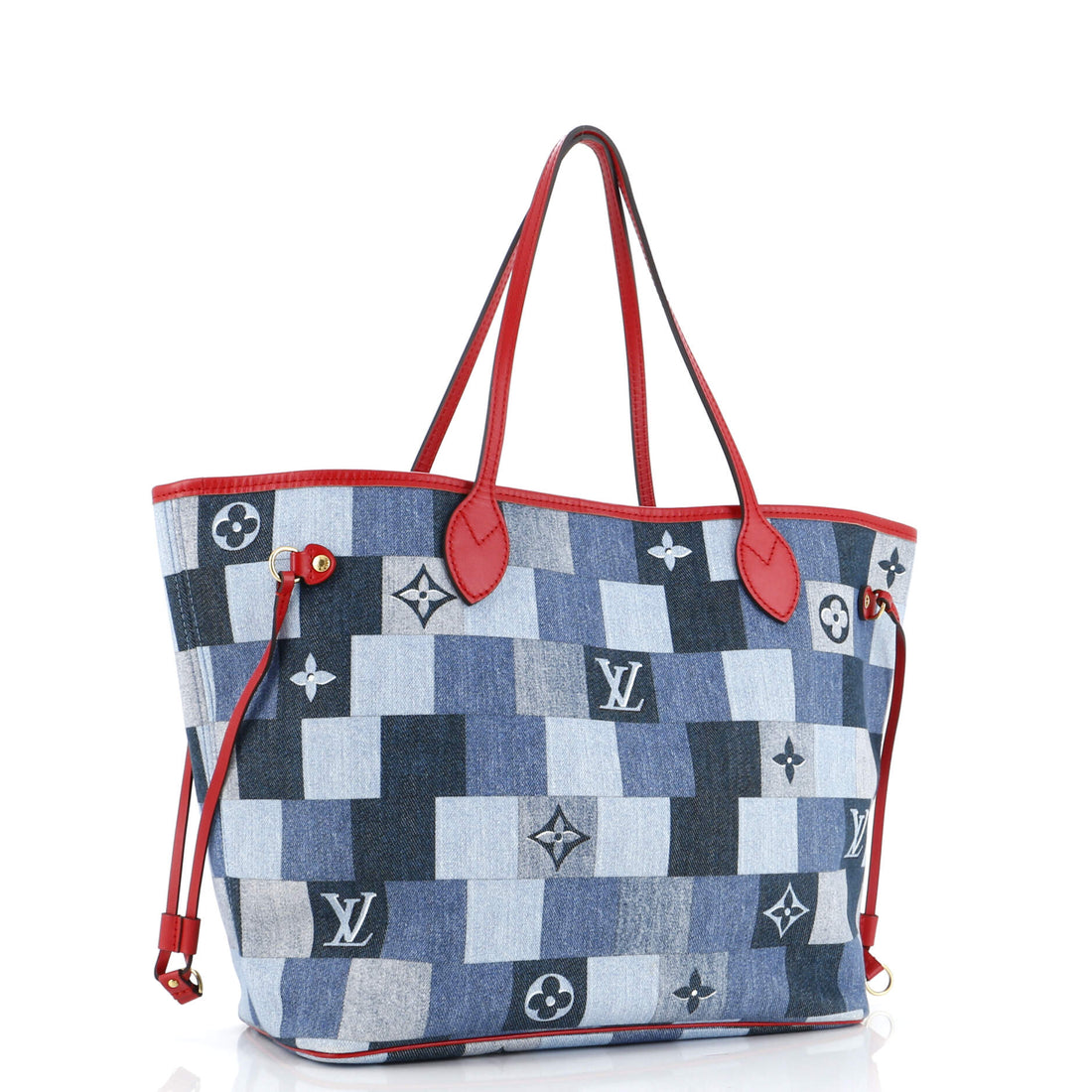 Neverfull Tote Damier and Monogram Patchwork Denim MM