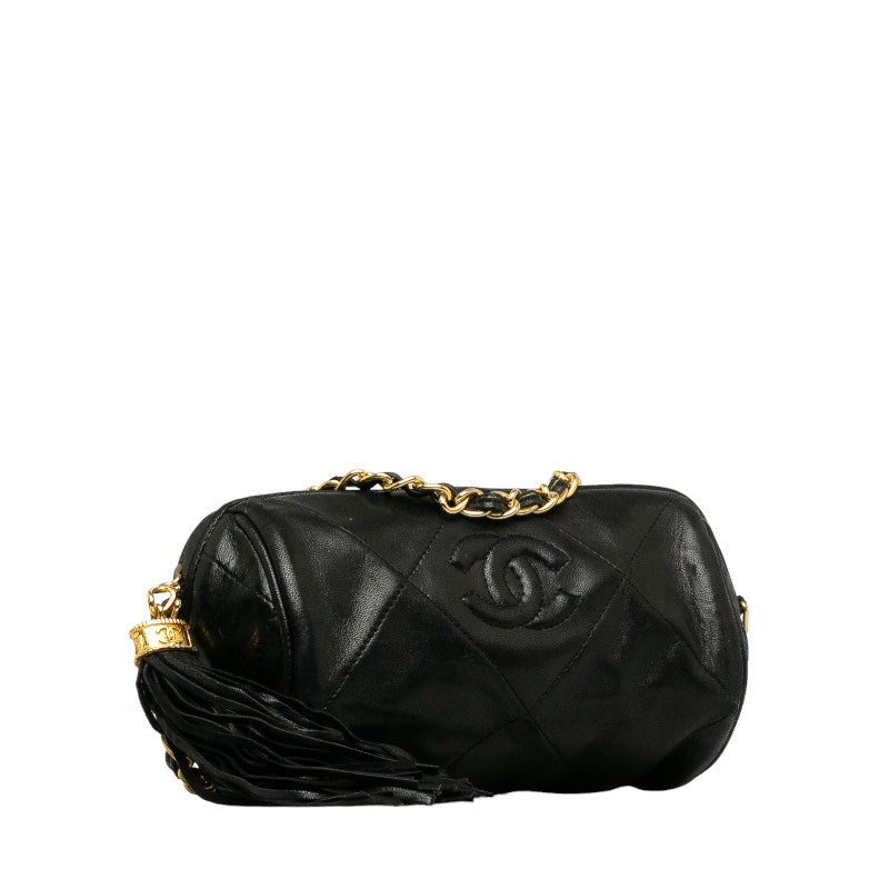 Chanel Matrases Cocono mark Tassel Mini Chain houlder Bag Black   CHANEL