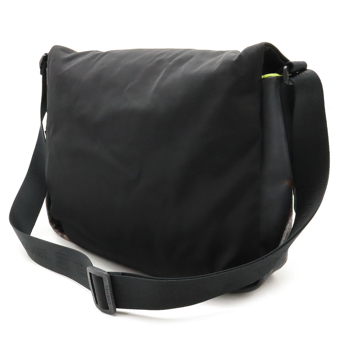 Chanel  Chanel SPORTS LINE COCOno mark SHOLDER BAG NYLON LAVER BLACK BLACK NEON YELLOW A26709 BLUMIN BLUMIN SHOP