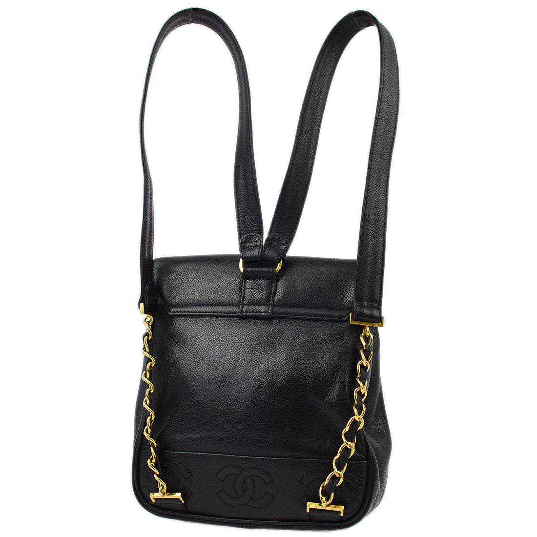 Chanel Black Caviar Triple CC Backpack