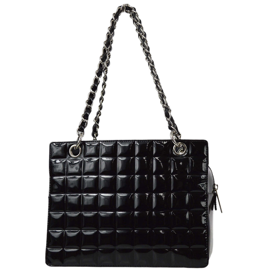 Chanel * Black  Choco Bar Chain Tote Handbag