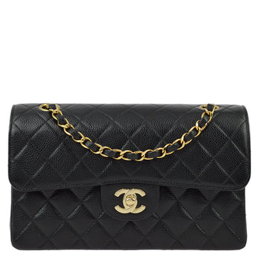 Chanel Black Caviar Small Classic Double Flap Shoulder Bag