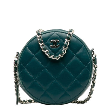 Chanel Matrases Cocono mark  Chain Shoulder Bag Portfolio Green Leather  CHANEL