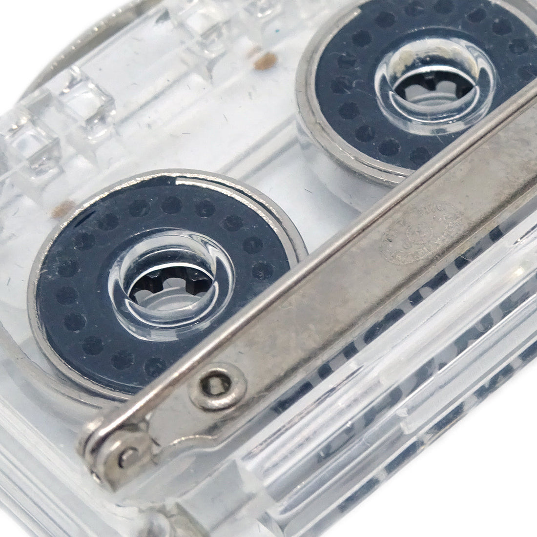 Chanel Cassette Tape Brooch Pin Clear 04P