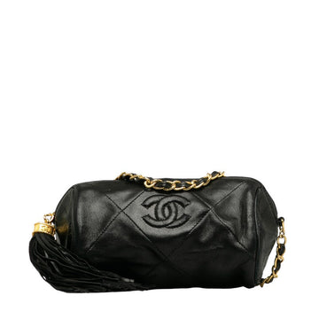 Chanel Matrases Cocono mark Tassel Mini Chain houlder Bag Black   CHANEL