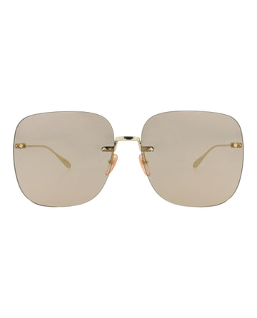 Square-Frame Metal Sunglasses
