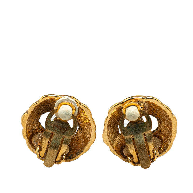 Chanel  Matelasse Coco Mark Earrings Gold Plated