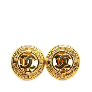 Chanel Coco no mark Round Earrings Gold