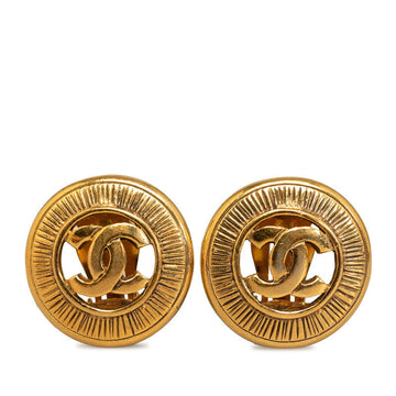 Top Quality Chanel  Coco Mark Circle Earrings Gold Plated Women's