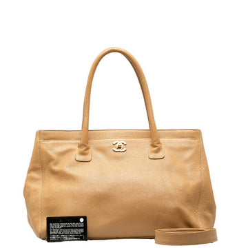 Chanel Cocono mark Executive Handbags Shoulder Bag 2WAY Beige Caviar