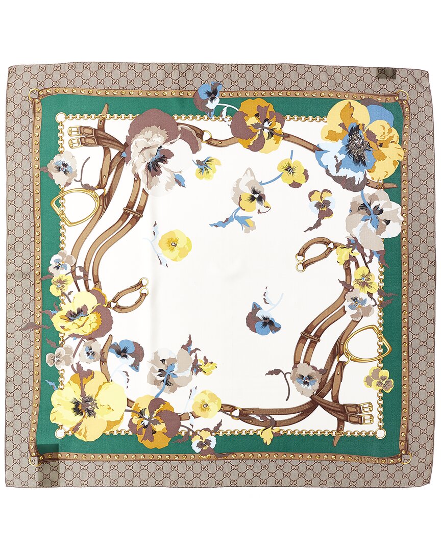 Gucci Oversized GG Flora Silk Scarf