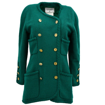 Chanel Double Breasted Jacket Green 23 #40