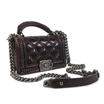 CHANEL Small CalBNkin Boy Top Handle Flap Satchel