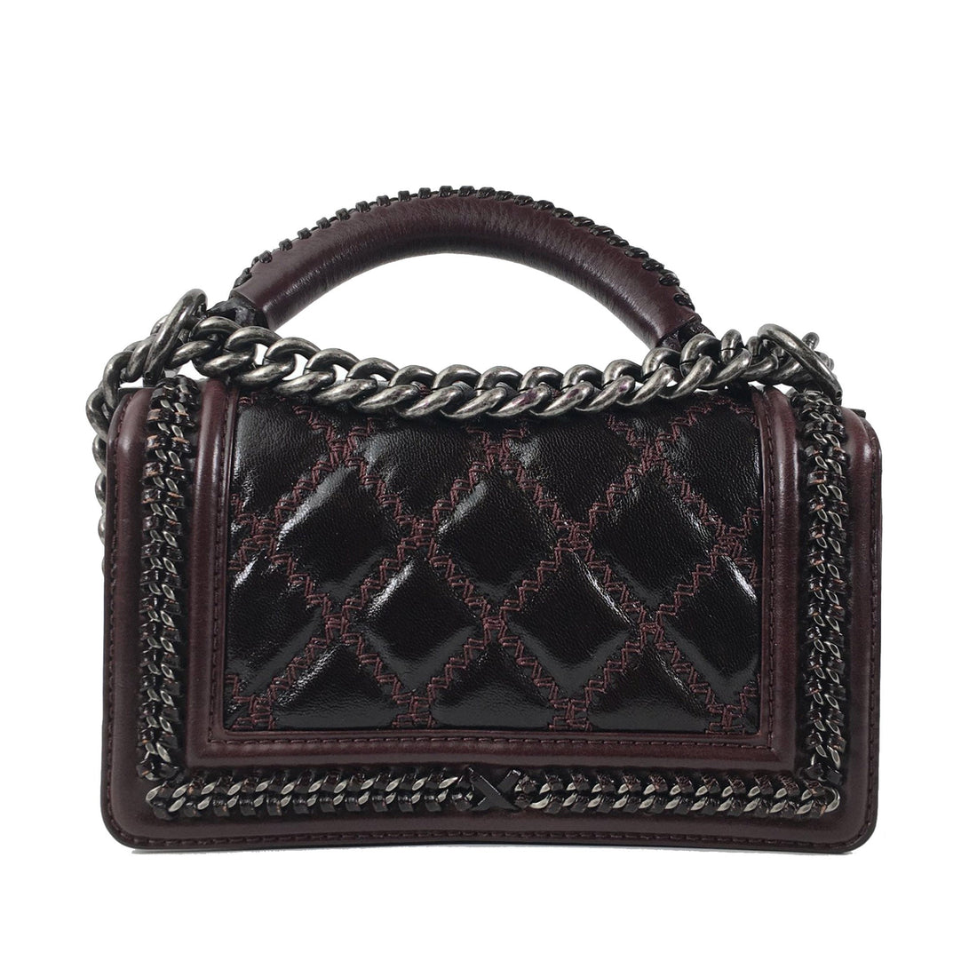 CHANEL Small CalBNkin Boy Top Handle Flap Satchel