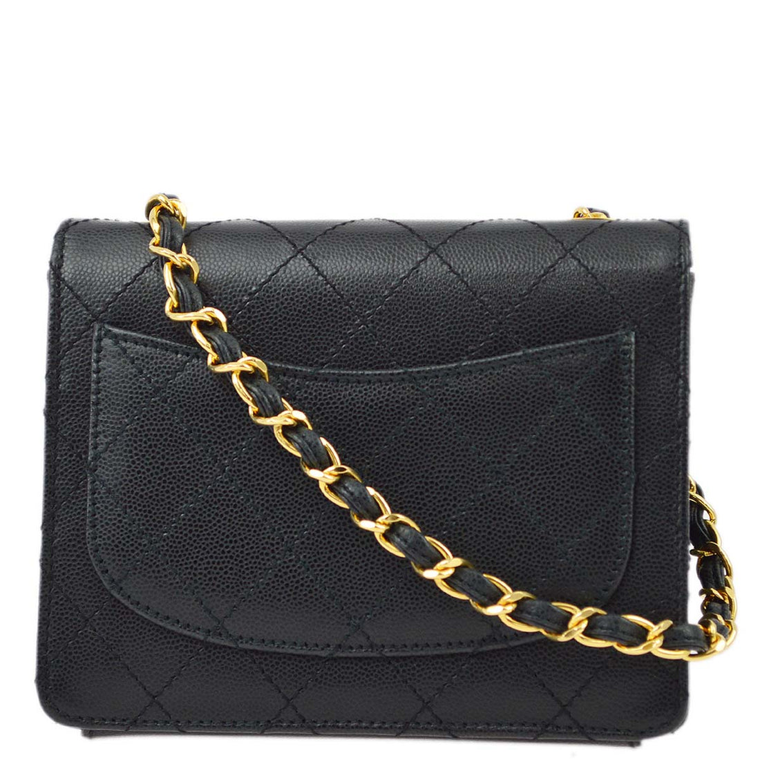 Chanel Black Caviar Mini Classic Square Flap Shoulder Bag 17