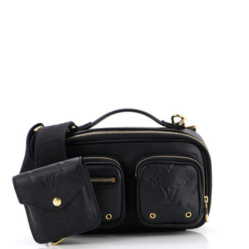 Utility Crossbody Bag Leather with Embossed Monogram Detail