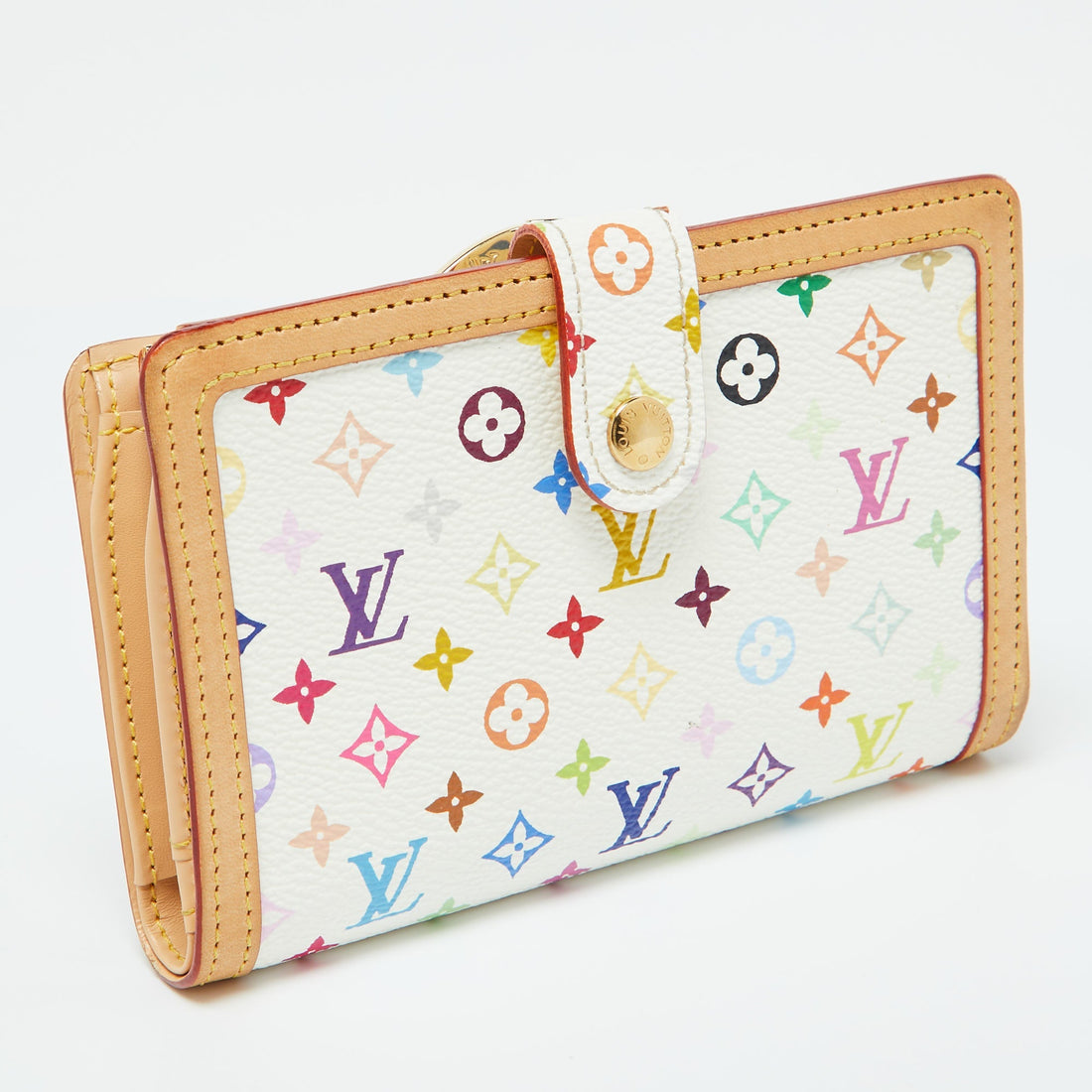 Louis Vuitton White Multicolore Monogram Canvas French Wallet