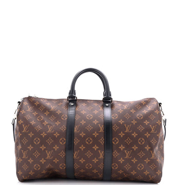 Keepall Bandouliere Bag Macassar Monogram Canvas 45