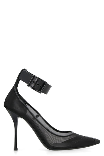 PUNK MESH POINTY-TOE PUMPS