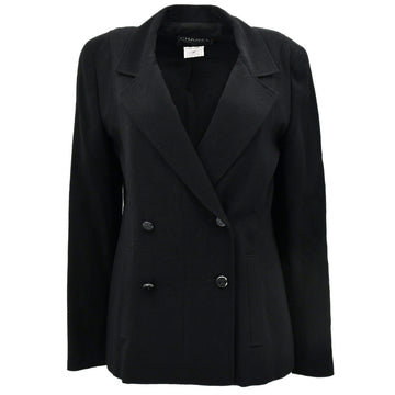 Chanel Double Breasted Jacket Black 98A #38