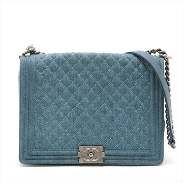 Chanel Navy Denim Chain Shoulder Bag