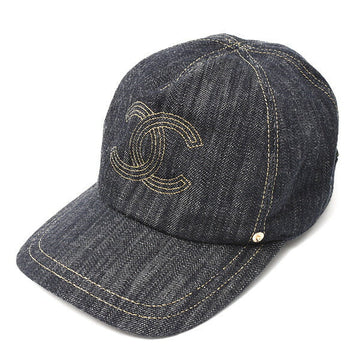 Chanel Denim Cap Cotton Navy Unisex