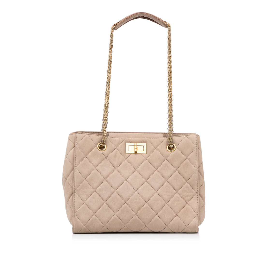 Beige Top Quality Chanel Reissue Caviar Chain Tote Bag