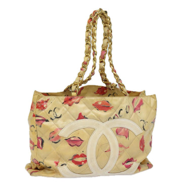 Chanel Chain Tote Bag Vinyl White CC Auth