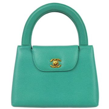 Chanel 1997-1999 Green Caviar Small Shopping Handbag