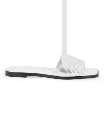 SLIDES IN PELLE LAMINATA CON LOGO SEAL IMPRESSO