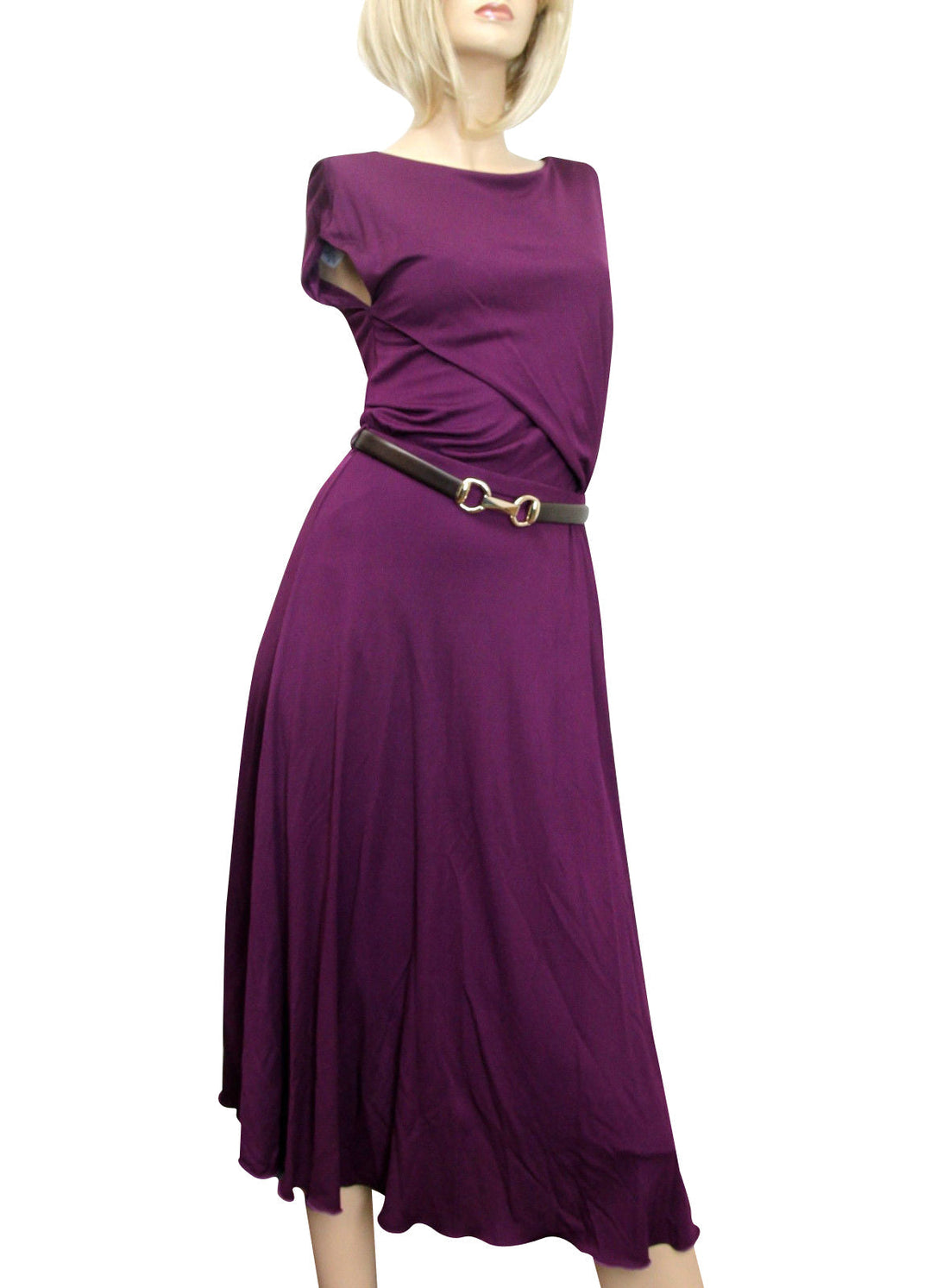 Gucci Women's  Rayon Runway Dress with Leather Belt