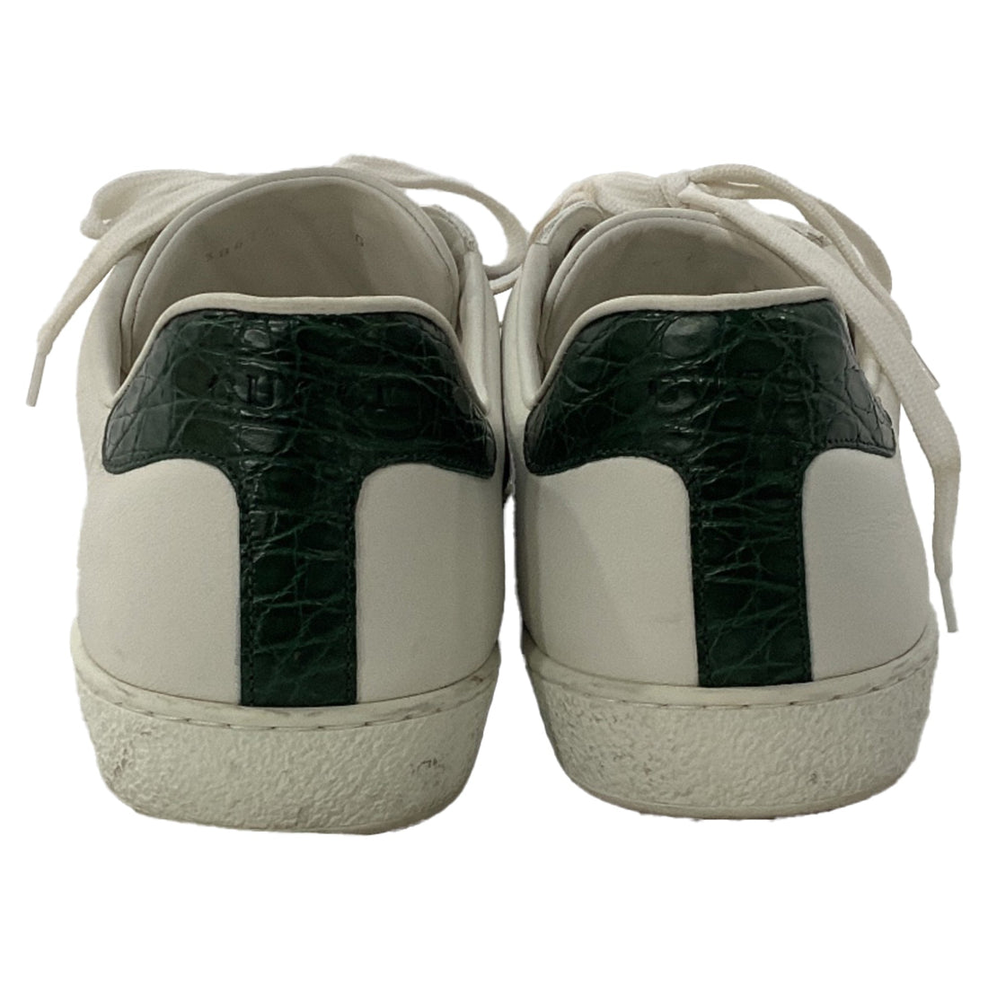 Gucci Ace Web Low-Top Sneakers in White Leather