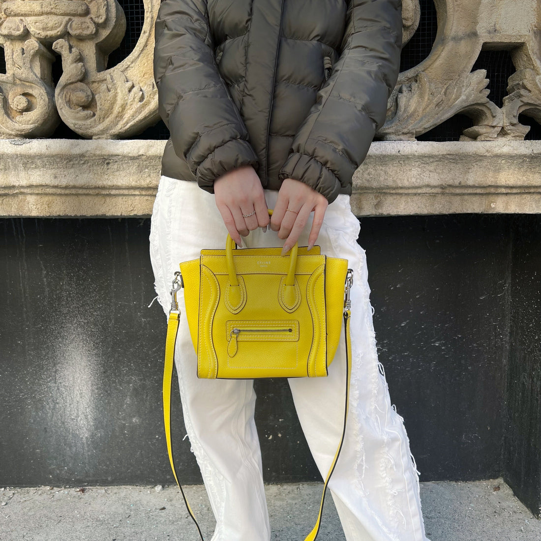 CELINE Leather Nano Luggage Tote